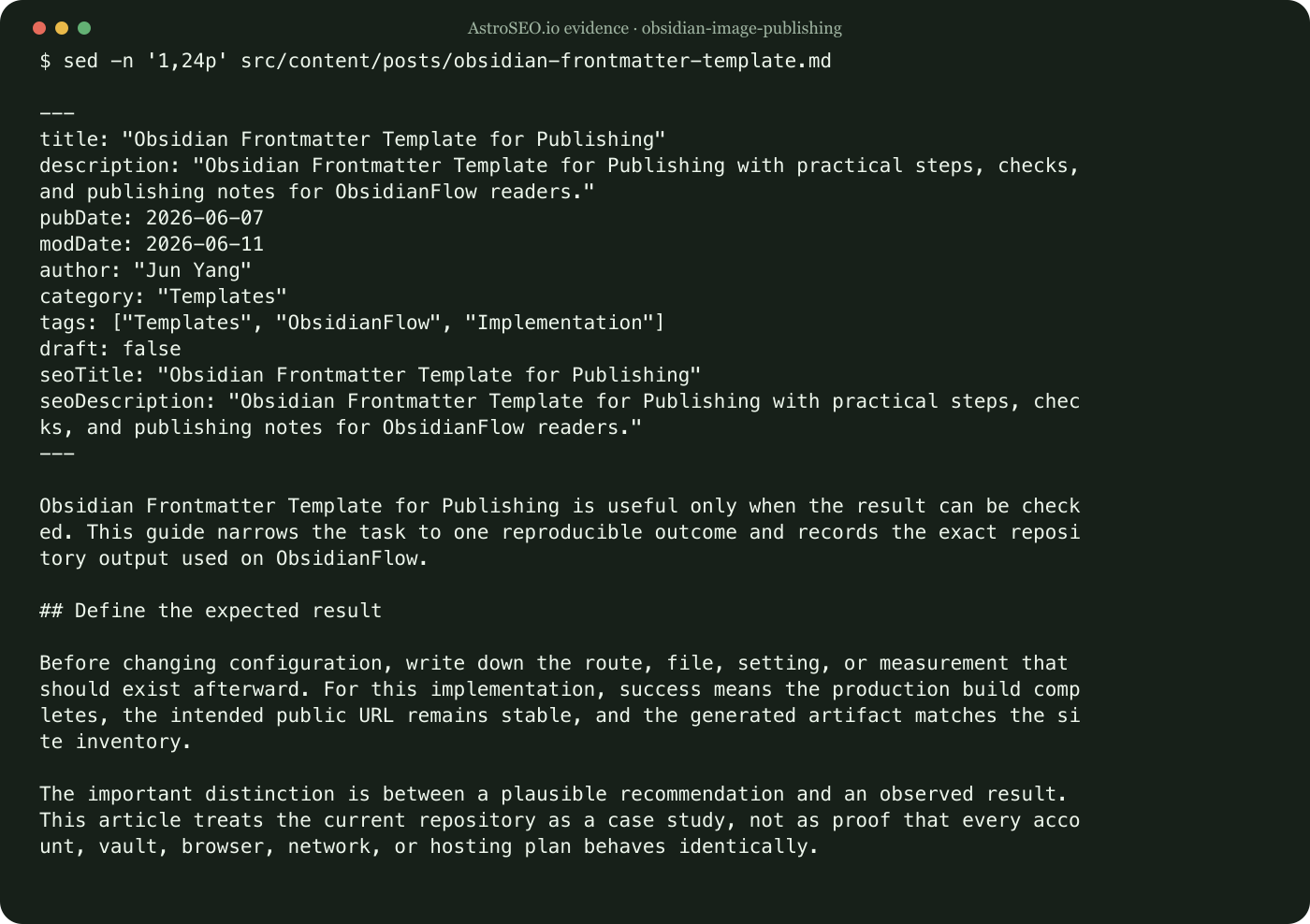 Recorded repository result for Image Publishing Workflow from Obsidian